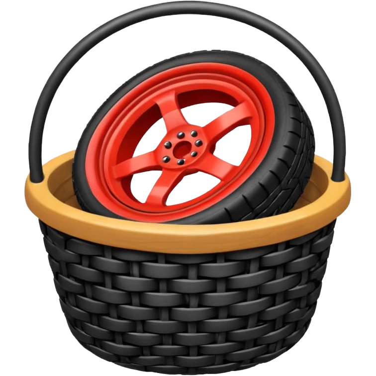 Basket with tire emoji