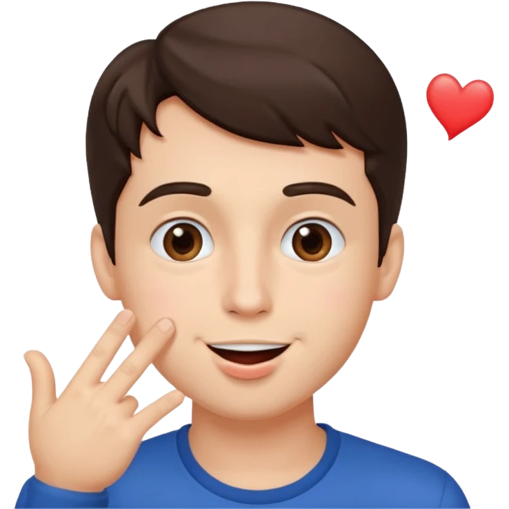  brunette guy blowing kiss emoji