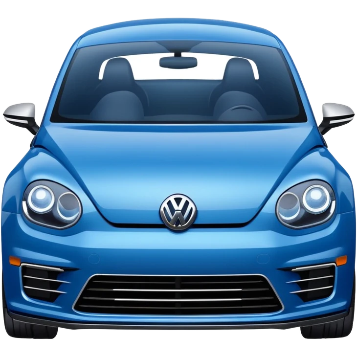 blue Volkswagen R car, simple and bold emoji