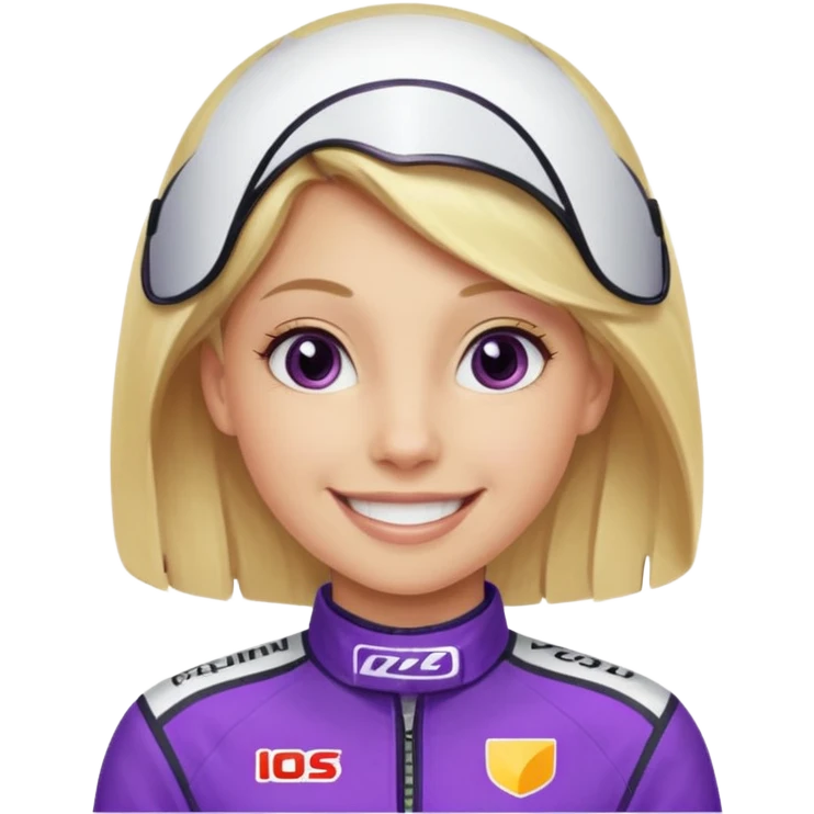 girl blonde, Race Driver purple cloth emoji