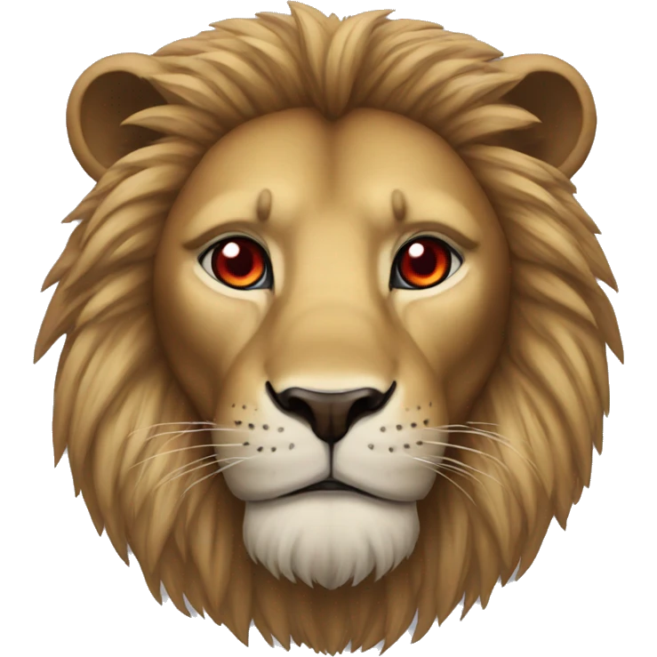 A lion whith red and blue eyes emoji
