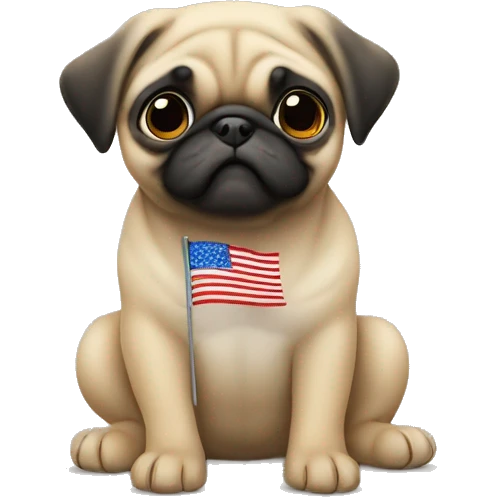 Pug puppy in veteran’s day  emoji