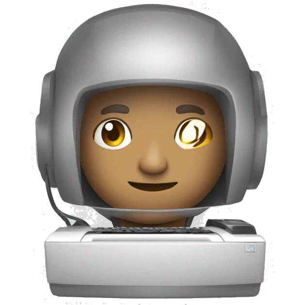 chico con una computadora emoji