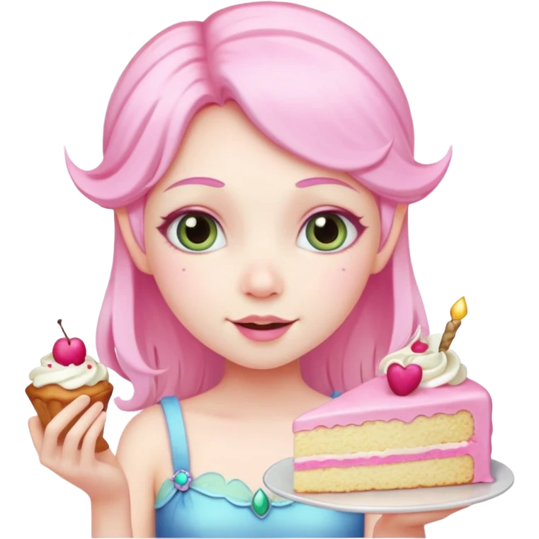 Fairy with cake emoji