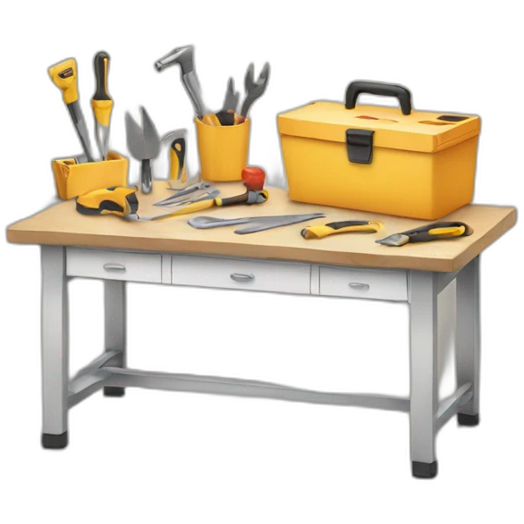 Work table with tools emoji
