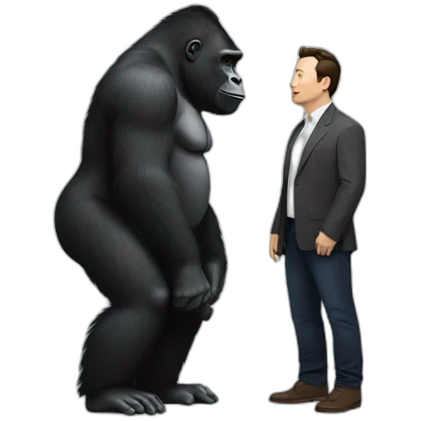 Gorilla meeting Elon Musk emoji