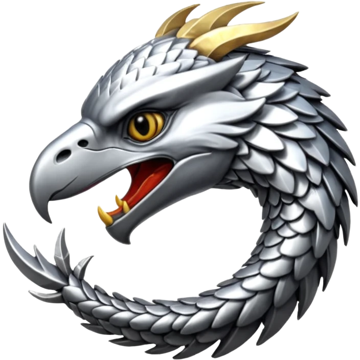 Silver Elder Scrolls Online eagle eating its tail Ouroboro emoji