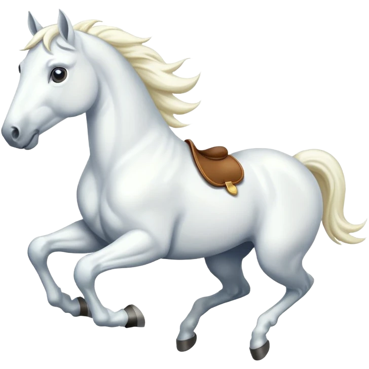 Creat a white horse running emoji