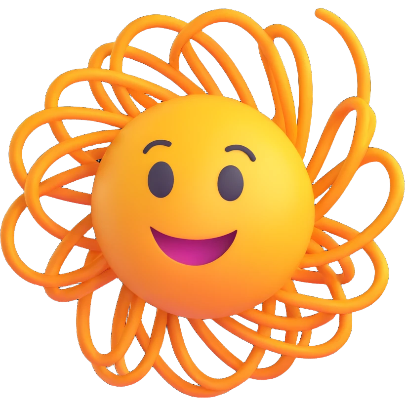 motion graphics emoji, abstract swirling lines, energetic, digital art feel, 3D look emoji