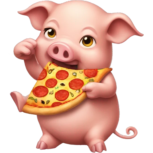 Pig eating pizza  emoji