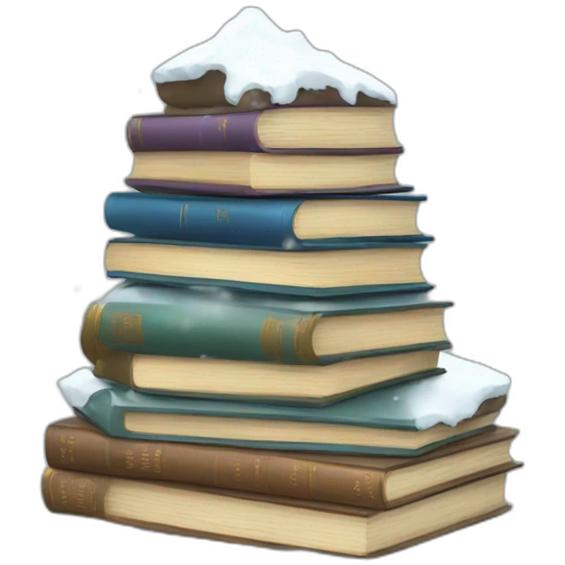 Books mountain snow emoji