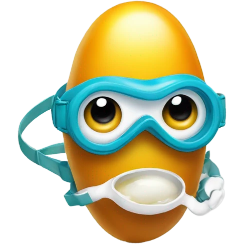 Peanut with a fried egg dressed as a scuba diver emoji