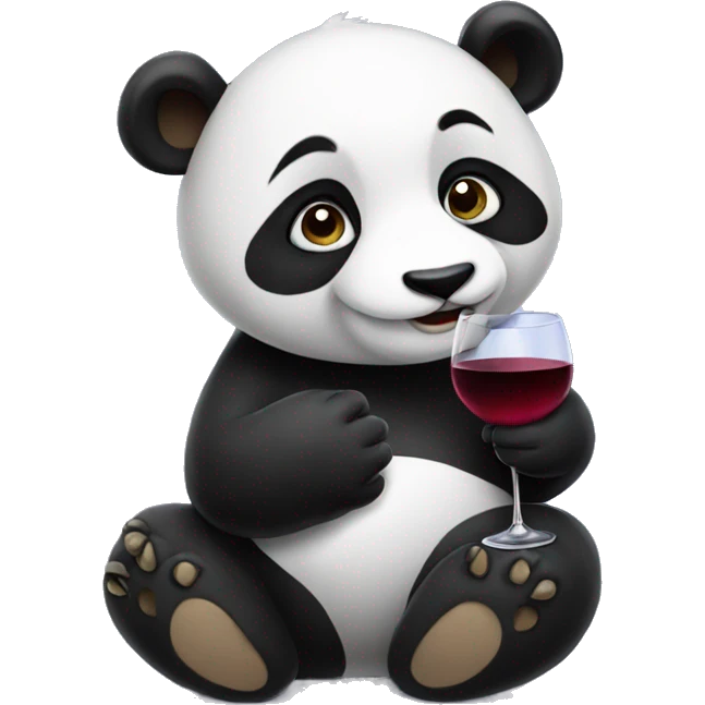 Panda drinking wine emoji