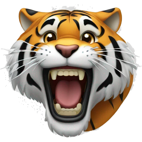 a tiger roaring emoji