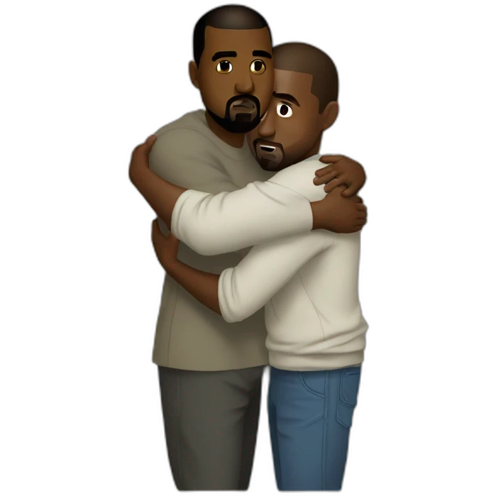 kanye west hugging kanye west emoji