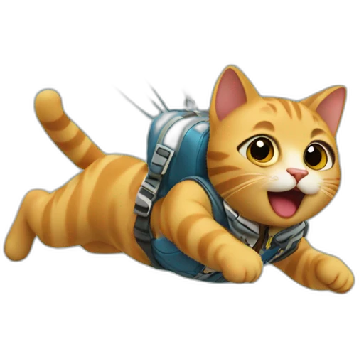 Cat doing sky diving emoji