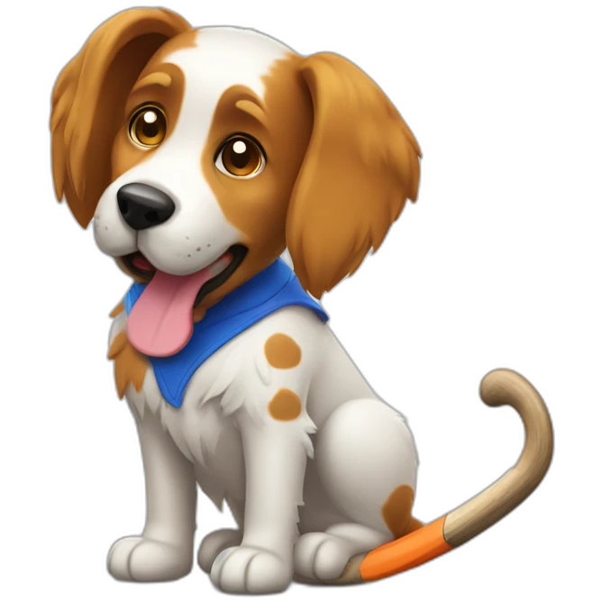 Dutch field hockey dog emoji