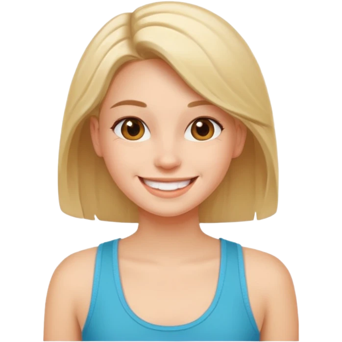 Mutlu kız üstünde askılı kıyafet olan emoji