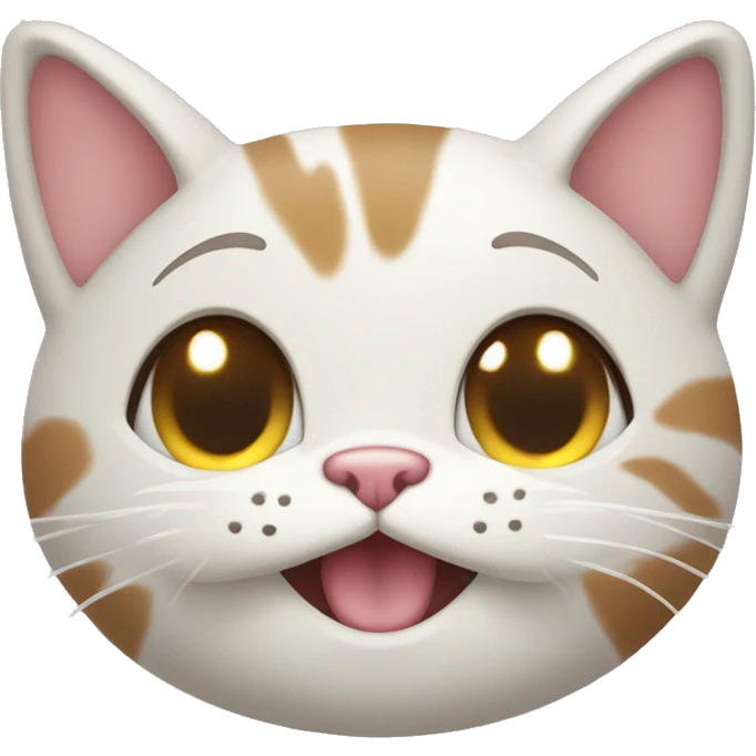 giggling cute cat with paw covering its mouth emoji