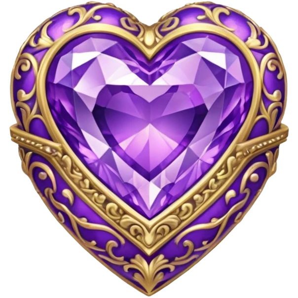purple gemstone Rococo heart box emoji