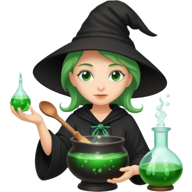green witch cooking potion emoji