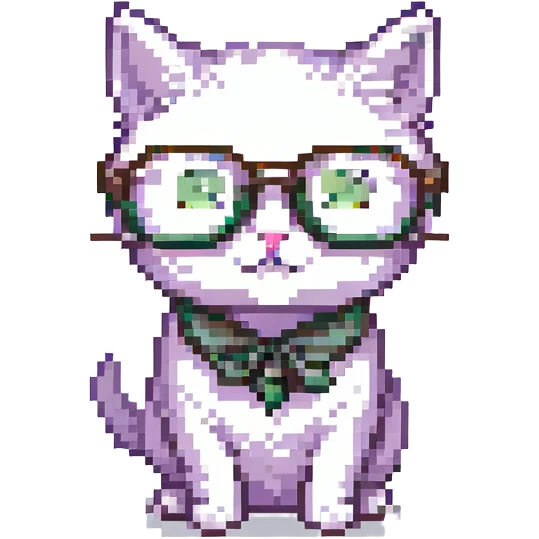 petit chat avec des lunettes emoji