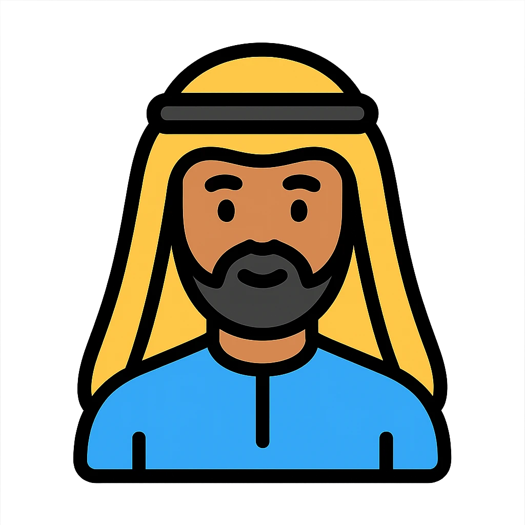 arab man icon with color outline and black outlines emoji