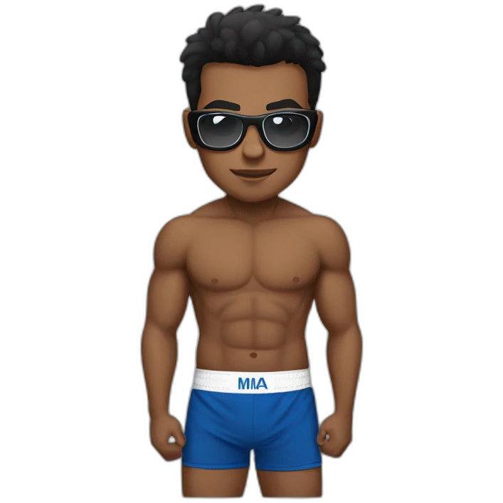 Boy Sri lankan MMA fighter with glases black and lisse hairwhit a boxer potition emoji