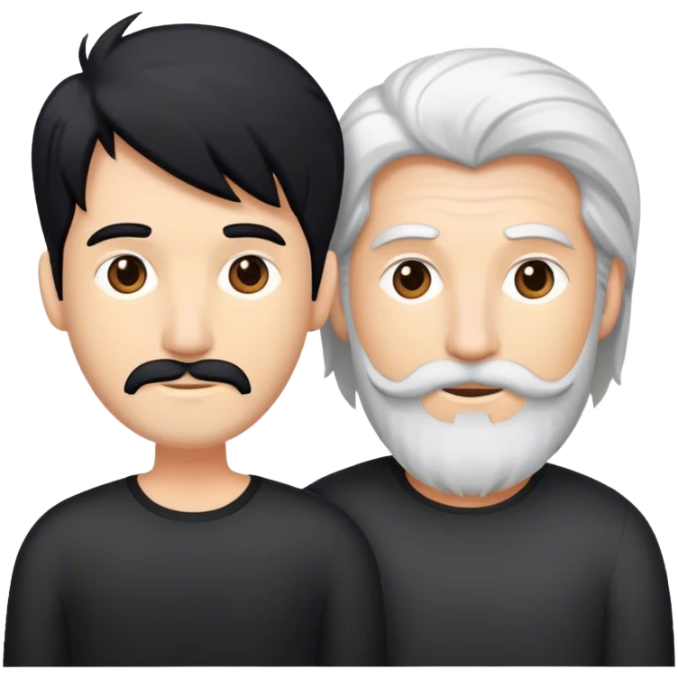Einen schwarzen, mit weißen Haaren und daneben einen weißen, mit schwarzen Haaren unter bessere ist größer emoji