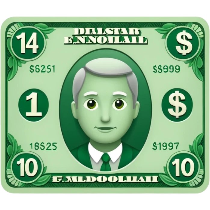14 dollar bill flat ios emoji style version emoji