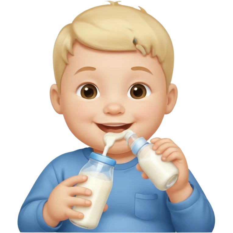 Baby boy and bottle milk emoji