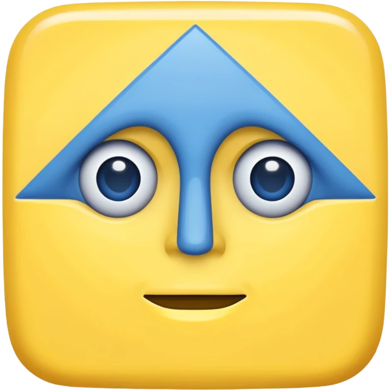 geometery dash square yellow body blue face emoji
