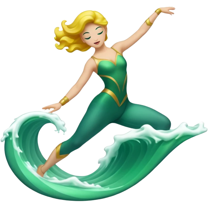 green wave dancer emoji