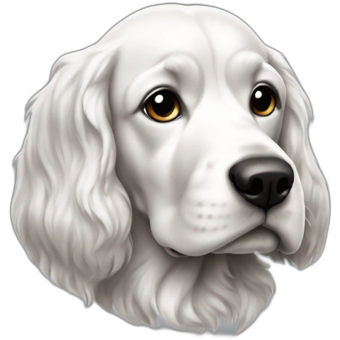 un perro cocker blanco y negro emoji