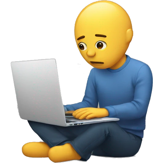 sad person with laptop emoji