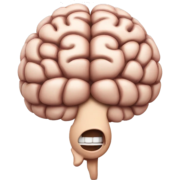 funny smiling brain emoji