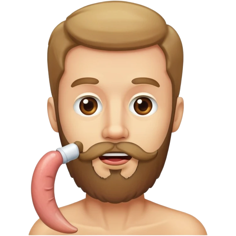 Член во рту у бородатого мужика  emoji