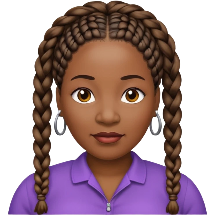 48-year-old black woman with braids who is plus size  emoji