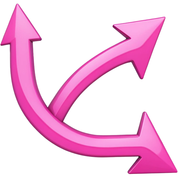 Pink curved arrow emoji