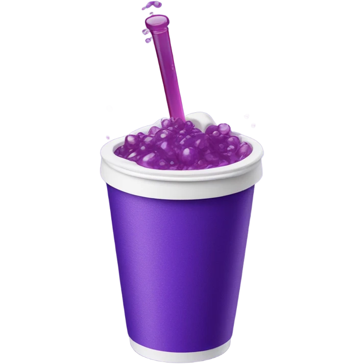 Double styrofoam cup overflowing with purple soda emoji