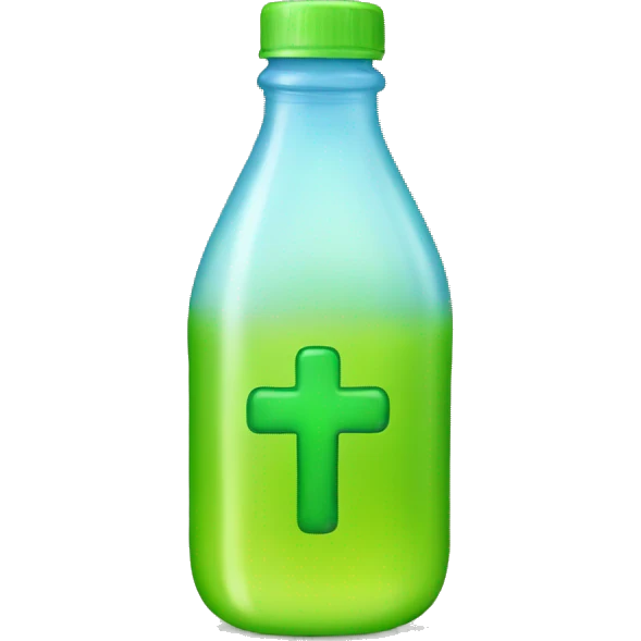 plastic bottle with a cross emoji