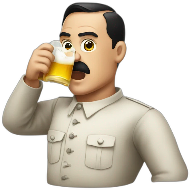 hitler torso drinking beer emoji