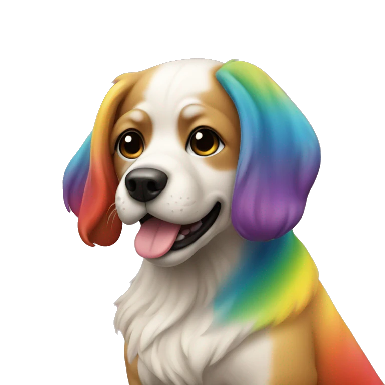 dog on rainbow emoji