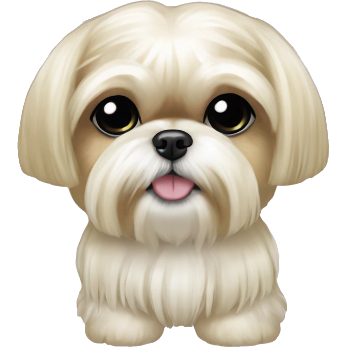 golden cream shih tzu white girl cute medium hair goth bow emoji