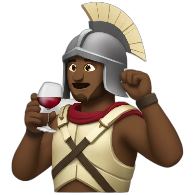 Spartan drinking wine emoji