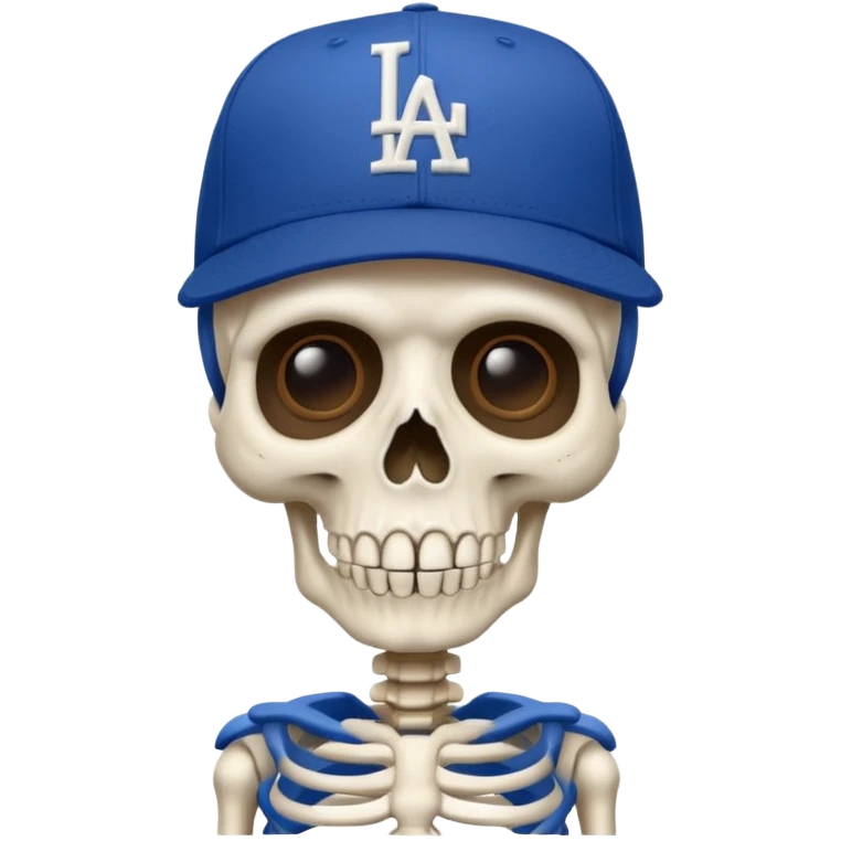 Esqueleto día de muertos vistiendo una  blue new era cap  de los Dodgers  emoji