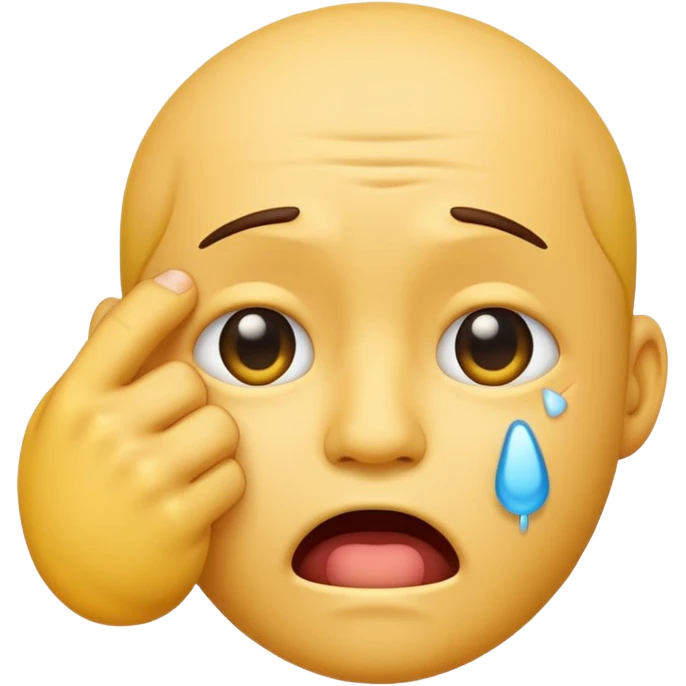 Emoji crying with fist covering his mouth  emoji