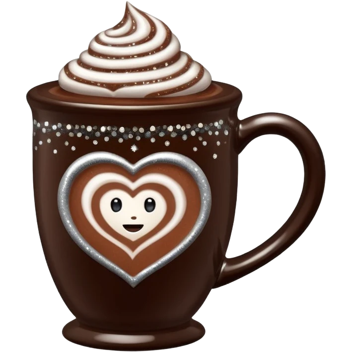 Hot cocoa in beautiful sparkly mug emoji