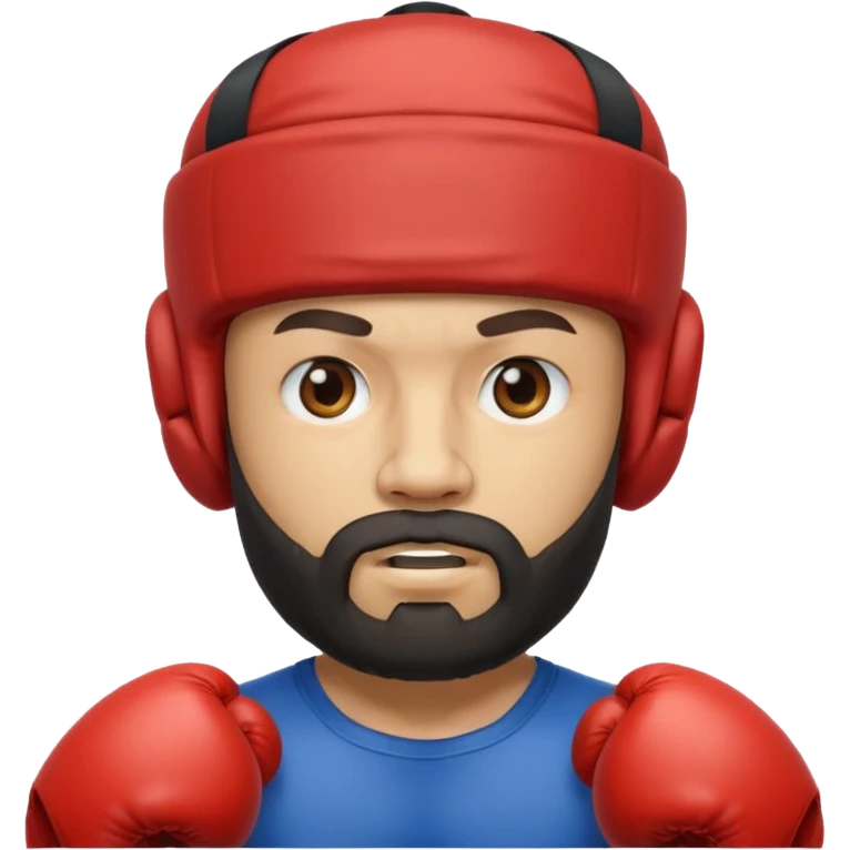 Boxer with headgear and beard























 emoji