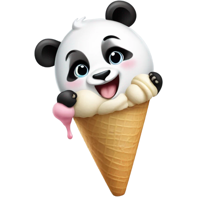 Panda eating ice cream emoji